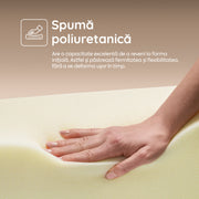 Saltea ZERO GRAVITY, 7 zone de confort, Arcuri Individuale, spumă poliuretanică elastică, spumă cu memorie, husă cu efect antialergic, superortopedică, Grosime 27 cm