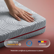 Saltea WAVE MULTILAYER, spumă cu memorie, spumă reziliență mare, husă hipoalergenică detașabilă și lavabilă, superortopedică, grosime 20 cm-Saltele-Prestige-120x190-Prestige Home