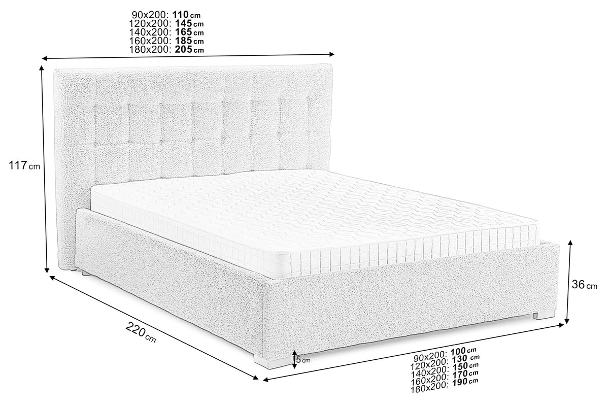 Pat Tapițat Strasbourg Premium, cu somieră rabatabilă și ladă depozitare-Paturi Rabatabile-Prestige-Crem-Anthology-90x200-Prestige Home