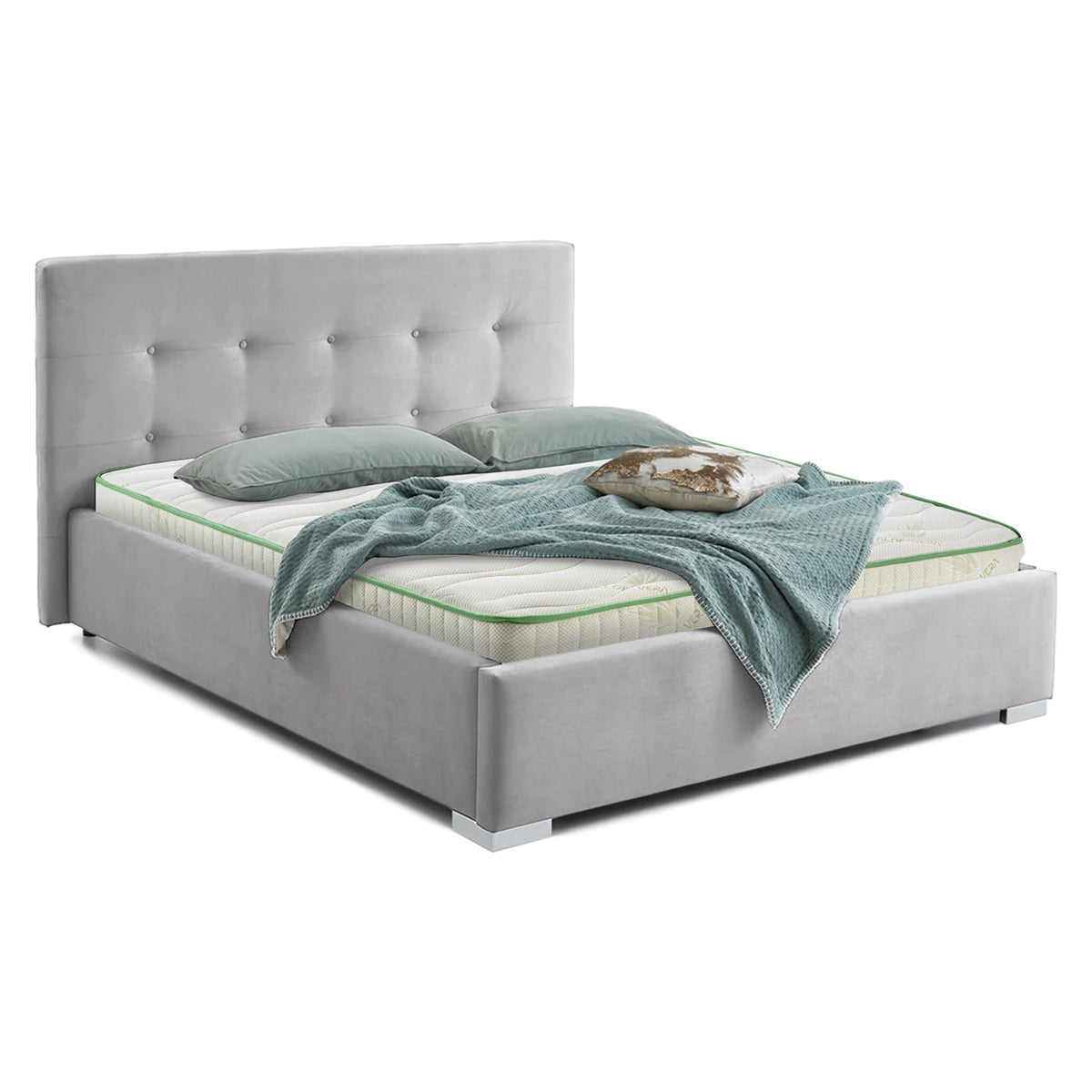 Pachet Pat + Saltea 120x200 Cozy Single-Seturi Paturi + Saltele-Prestige Home-Swing-Gri-Prestige Home