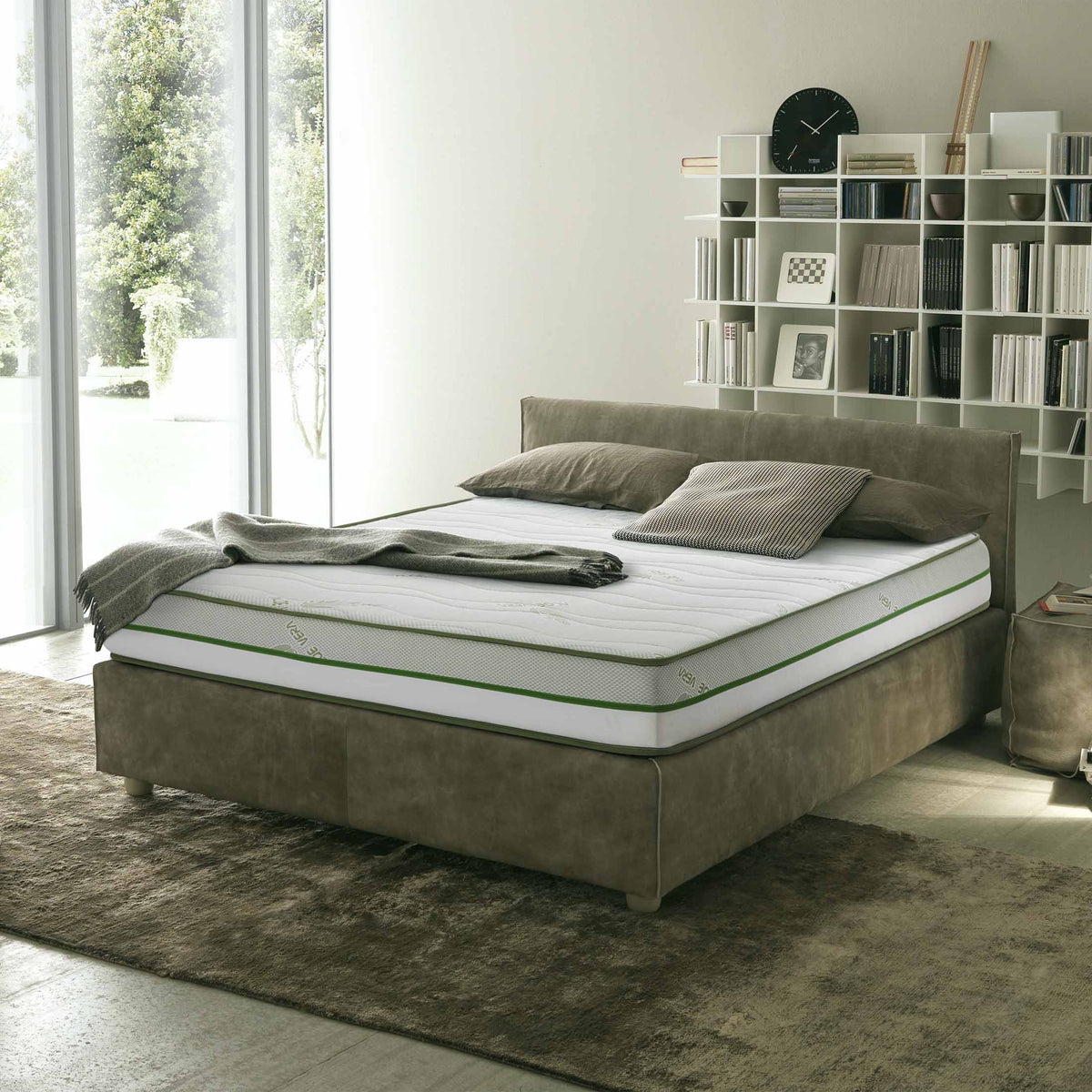 Pachet Pat + Saltea 120x200 Premium Single-Seturi Paturi + Saltele-Prestige Home-Swing-Gri-Prestige Home