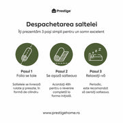 Saltea HYGENE THERAPY, spumă poliuretanică, reversibilă,  husă detașabilă cu fermoar, lavabilă, superortopedică, Grosime 22 cm - Prestige Home