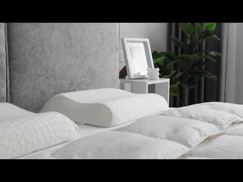 Pernă anatomică Balance, din spumă cu memorie Viscolex și husă detașabilă cu sistem de ventilație al aerului, 60x38x10 cm